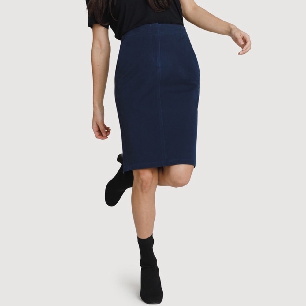 Kit and Ace Coast To Coast Pencil Skirt in Navy Blue